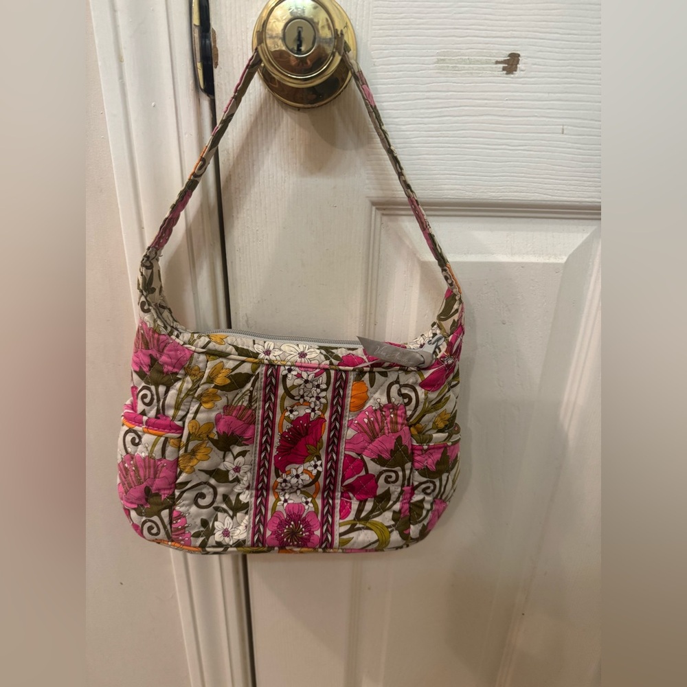 Vera Bradley Pink and Green Floral Hobo Bag